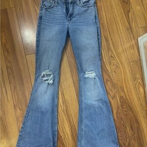 Hollister Light Blue Distressed Flare Jeans